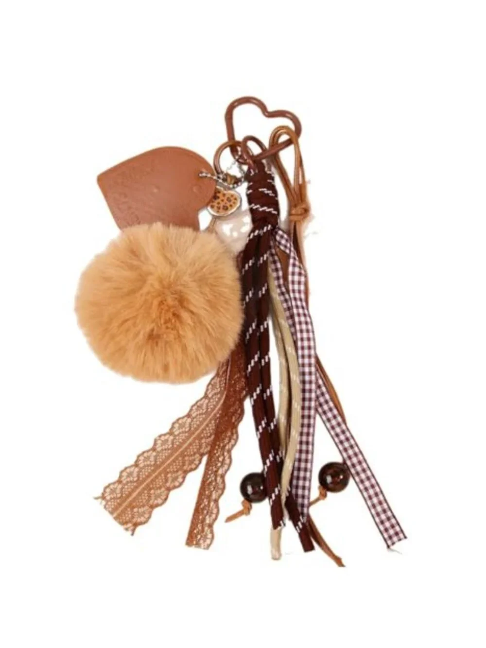 Kawaii Plush Beaded Bag Charms, Adorable Handbag Accessories with Clasp
